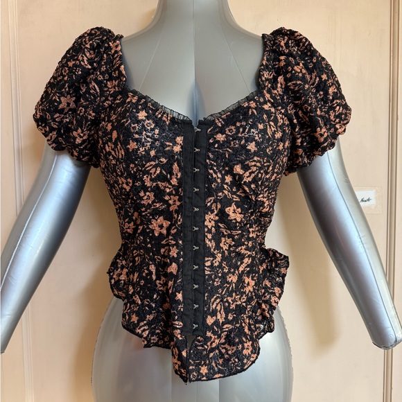 FREE PEOPLE Oh Baby Top / Black Combo - Picture 1 of 8